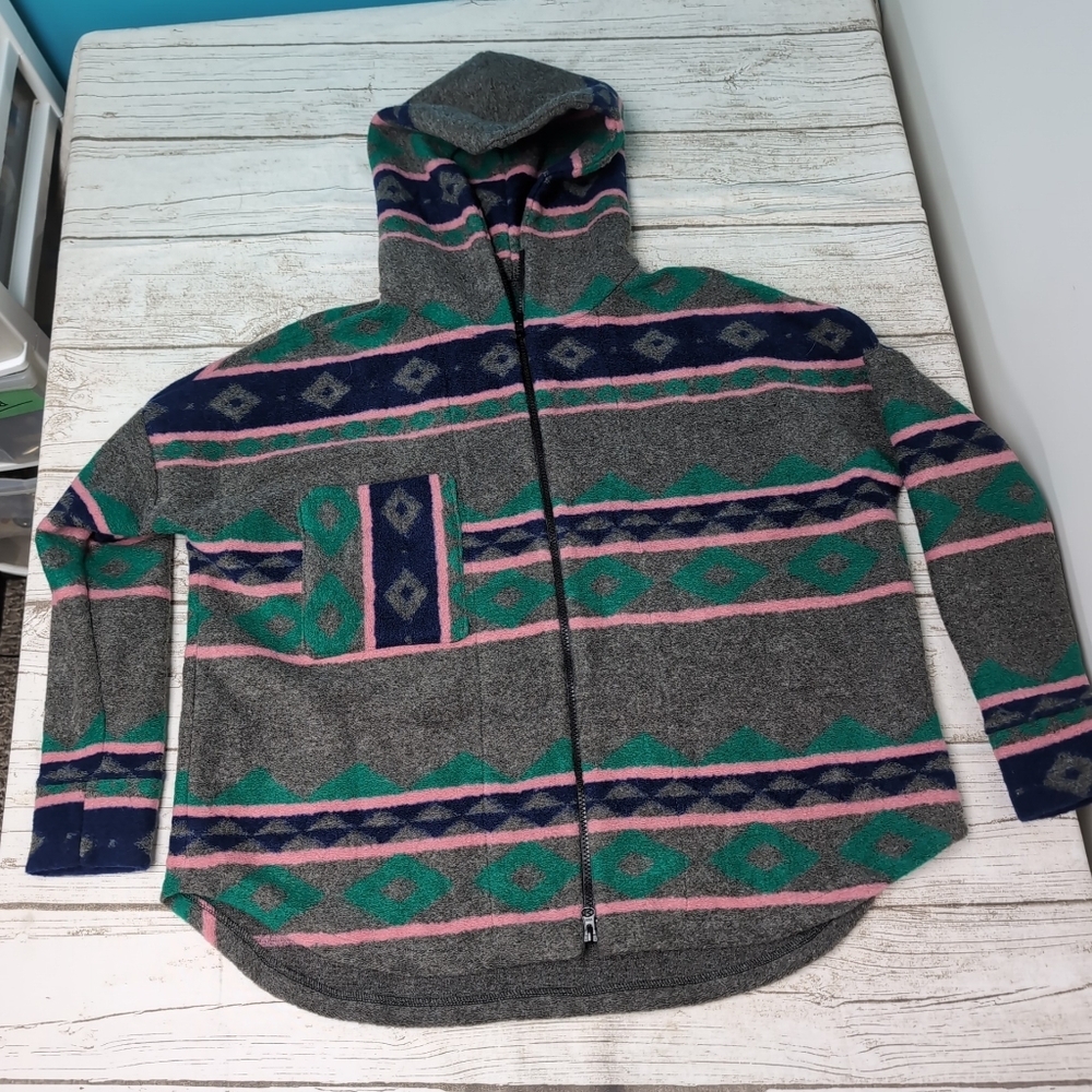 Wool Blend Aztec Pattern Full Zip Jacket - image 1